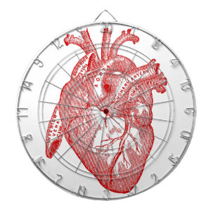 Rotes antikes anatomisches Herz Dartscheibe