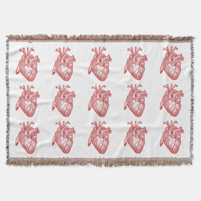 Rotes antikes anatomisches Herz Decke (Vorderseite)