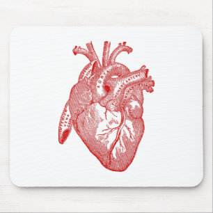 Rotes antikes anatomisches Herz Mousepad