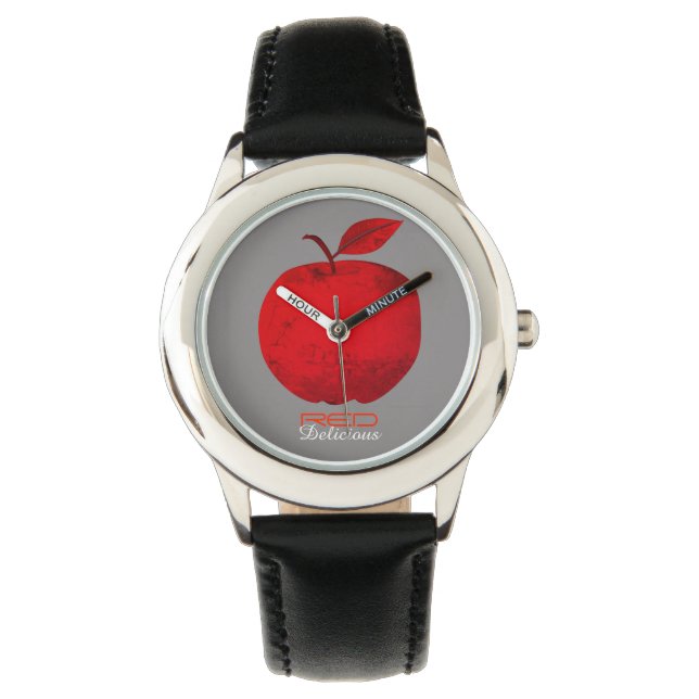Rotes Apfelfrucht Armbanduhr (Vorderseite)