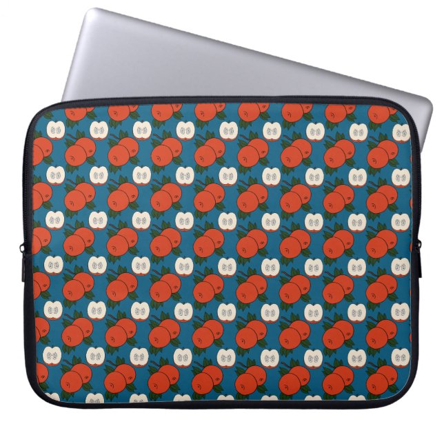 Rotes Apfelmuster Laptopschutzhülle (Vorderseite)