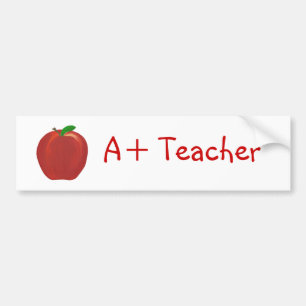 Rotes Apple, A+ Lehrer-Autoaufkleber Autoaufkleber