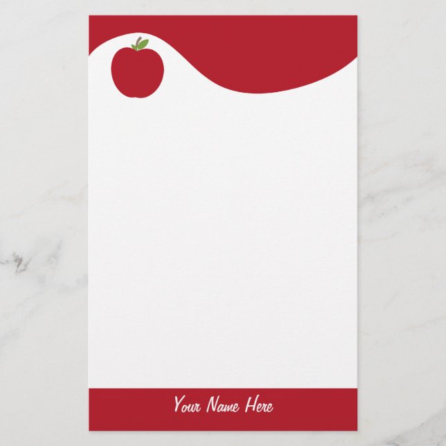 Rotes Apple-Briefpapier Briefpapier (Vorderseite)