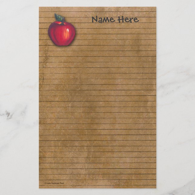 Rotes Apple Brown Briefpapier (Vorderseite)