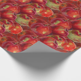 Rotes Apple ernten Geschenkpapier