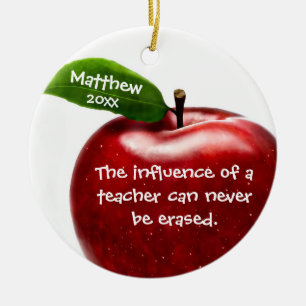Rotes Apple-Lehrer-Anerkennungs-Geschenk Keramik Ornament