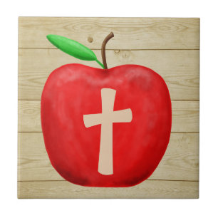 Rotes Apple-Monogramm Fliese