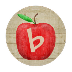 Rotes Apple-Monogramm Schneidebrett