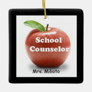 Rotes Apple schulen Ratgeber-Weihnachtsverzierung Keramikornament