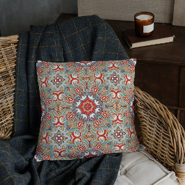 Rotes Aquamarines Grau Blau Sonniges Gelbes Kaleid Kissen