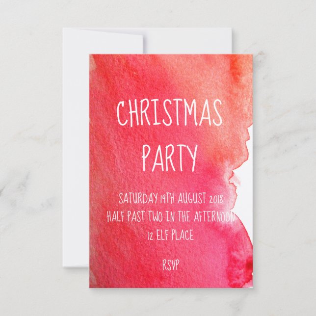 Rotes Aquarell Modernes Weihnachtsgebäck Party Einladung (Vorderseite)