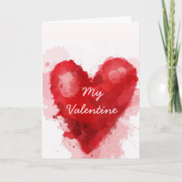 Rotes Aquarellherz Gothic Valentine Feiertagskarte
