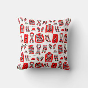 Rotes Argyle-Muster-Kissen Kissen