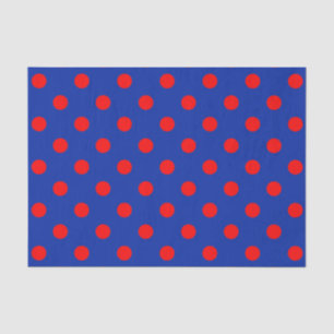 Rotes auf blauem Polka-Punkte-Musterdesign  Seidenpapier