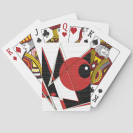 Rotes Auge beim Spielen von Karten Spielkarten