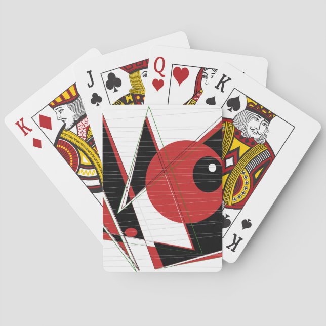 Rotes Auge beim Spielen von Karten Spielkarten (Rückseite)