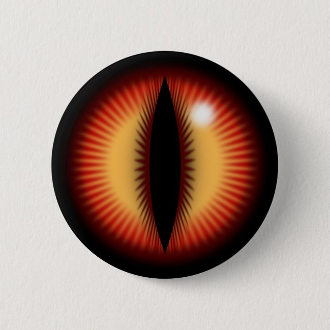 Rotes Auge eines Drachen Button (Vorderseite)