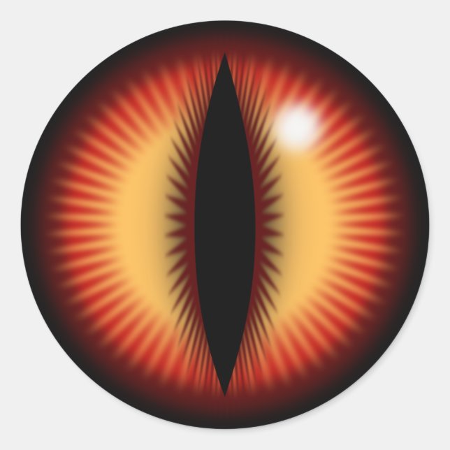 Rotes Auge eines Drachen Runder Aufkleber (Vorderseite)
