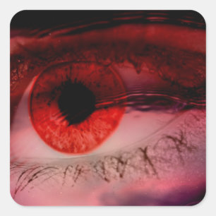 Rotes Auge Quadratischer Aufkleber