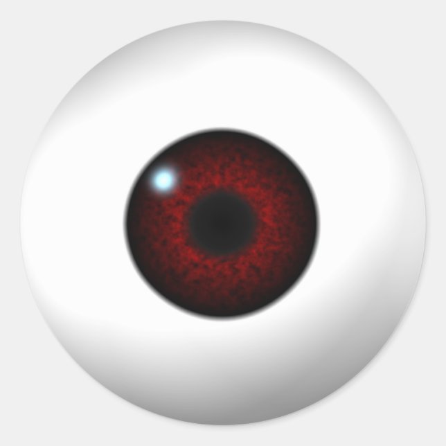 rotes Auge Runder Aufkleber (Vorderseite)
