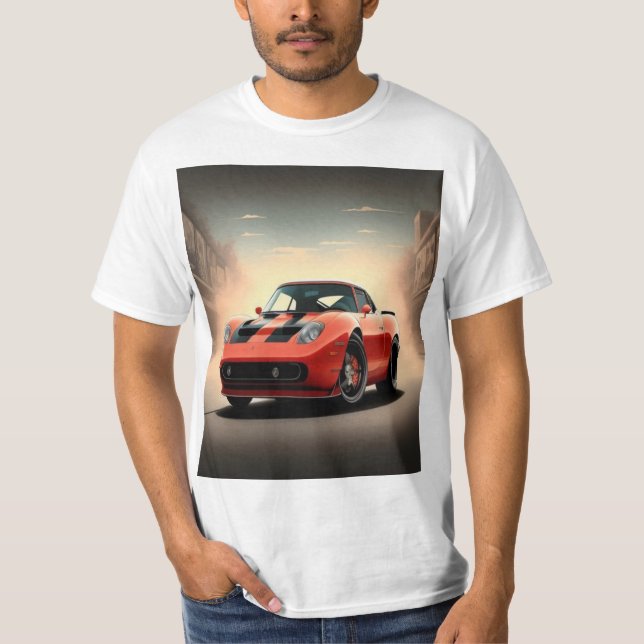 rotes Auto T-Shirt (Vorderseite)