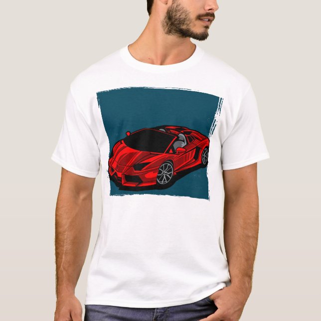 rotes Auto T-Shirt (Vorderseite)