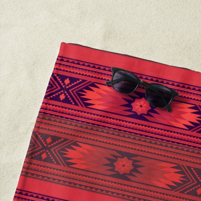 Rotes Aztekenmuster Strandtuch (Beispiel)