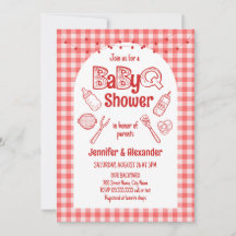 Rotes BaByQ-Baby-Shower-Barbecue