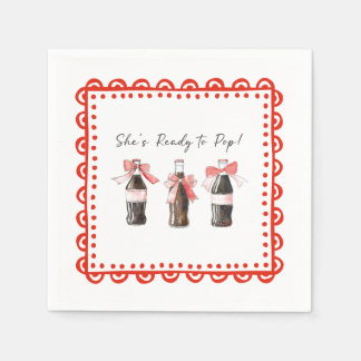 Rotes Babysoda bereit zum PLATZEN Serviette