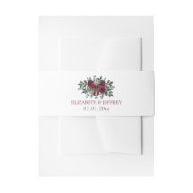 Rotes Band Botanisches Florales Winter Weihnachten