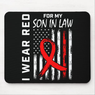 Rotes Band Für Mein Schwiegersohn Herzkrankheit Be Mousepad