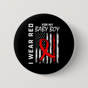 Rotes Band Für Mein Sohn Herzkrankheit Awareness F Button