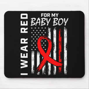 Rotes Band Für Mein Sohn Herzkrankheit Awareness F Mousepad