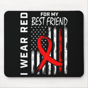 Rotes Band Für Meinen Besten Freund Herzkrankheit Mousepad