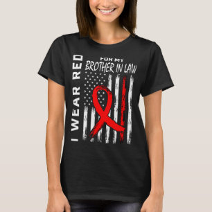 Rotes Band Für Schwager Herzkrankheit Bewusstsein T-Shirt