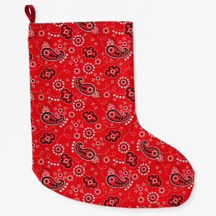 Rotes Bandana-Herz Moderner Cowboy-Liebes-Spaß Großer Weihnachtsstrumpf