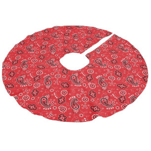 Rotes Bandana-Herz Moderner Cowboy-Liebes-Spaß Leinenimitat Weihnachtsbaumdecke