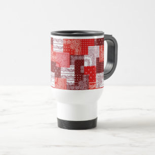 Rotes Bandana-Patchwork-Paisley-Nähmuster Reisebecher