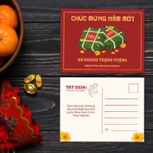 Rotes Banh Chung Tet 2026 Jahr des Pferdes Vietnam