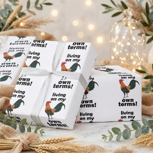 Rotes Bankivahuhn Lebt Auf Eigene Faust Hähnchen Geschenkpapier