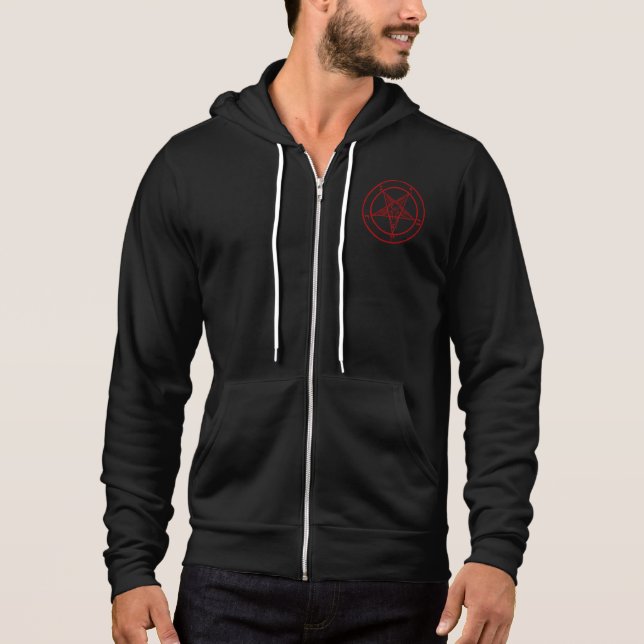 Rotes Baphomet Cali. Fleece-Sleeveless ZipHoodie Hoodie (Vorderseite)