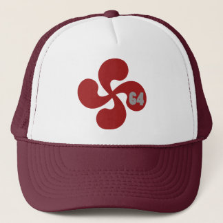 Rotes baskisches Kreuz 64 Lauburu Truckerkappe