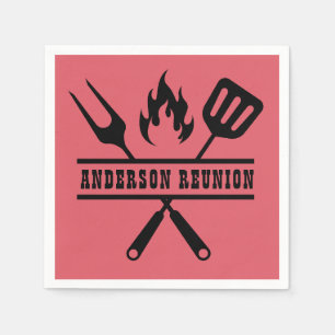 Rotes BBQ-Familientreffen Serviette