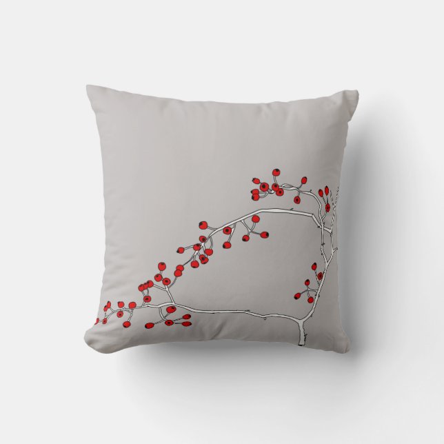 Rotes Beerenkissen Kissen (Vorderseite)