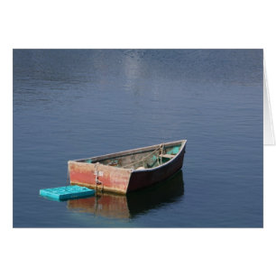 Rotes Beiboot-Notizkarten-Blanko