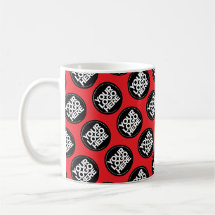 Rotes benutzerdefiniertes Logo Geschäftsmuster Mit Kaffeetasse