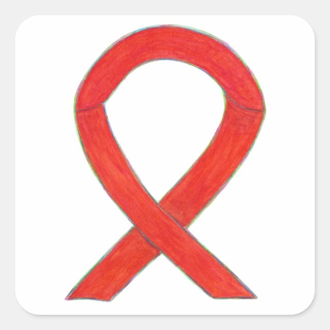Rotes Bewusstsein Ribbon Custom Sticker Art Decks (Vorderseite)