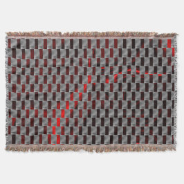 Rotes Bild unter grauen Tellern, rechteckige Forme Decke