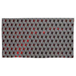 Rotes Bild unter grauen Tellern, rechteckige Forme Kissenbezug