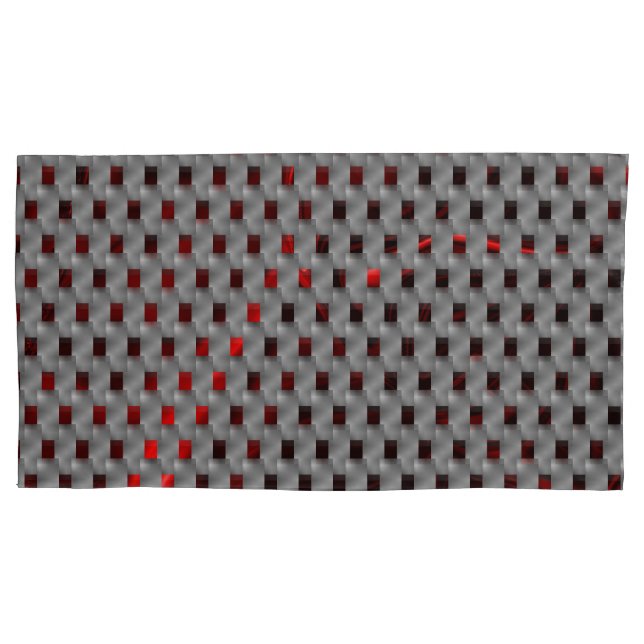 Rotes Bild unter grauen Tellern, rechteckige Forme Kissenbezug (Vorderseite-Links)